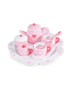 Moni Toys Дървен чаен сервиз сърчица PH01A005