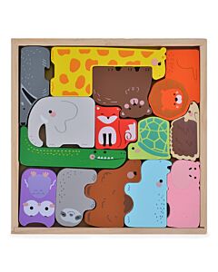 Moni Toys Дървен пъзел с животни 3002
