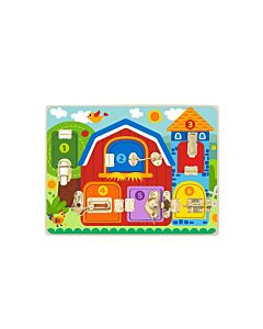 Tooky Toy Дървена активна дъска с ключалки TK044