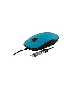 TNB Мишка Sunset, с кабел, USB Type-A, с адаптер USB Type-C, синя