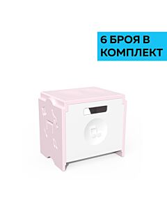 RFG Табуретка Funny, за съхранение, 300 х 400 х 370 mm, розова, 6 броя в комплект