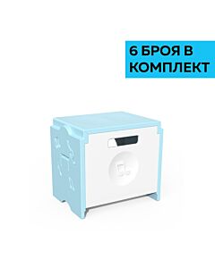RFG Табуретка Funny, за съхранение, 300 х 400 х 370 mm, светлосиня, 6 броя в комплект