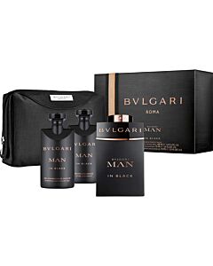 Bvlgari Man In Black XMAS 2015 комплект за мъже EDP парфюм 100ml + ASB75ml + SG75ml + Несесер 