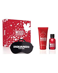 Dsquared2 Wood Red Комплект за жени EDT Тоалетна вода 50 ml SG 100 ml Душ гел Маска за сън