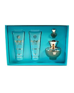 Versace Dylan Turquoise Комплект за жени Тоалетна вода EDT 100 ml Балсам за тяло 100 ml Душ гел 100 ml EDT Тоалетна вода 5 ml