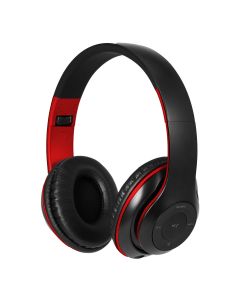 Стерео слушалки Xmart 06R, Bluetooth 5.1, Кабел, FM Радио, Черно/Червени