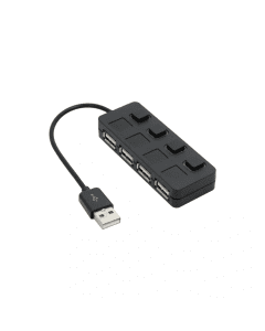 USB хъб DLFI, USB 2.0, 4 Порта, Черен - 12056
