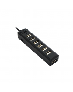 USB хъб DLFI, USB 2.0, 7 Порта, Черен - 12057