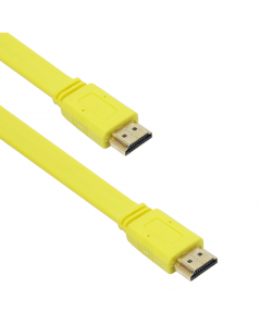 Кабел DeTech HDMI - HDMI M/М, 1.8m, Flat, Жълт - 18123