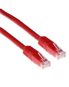 Мрежов пач кабел ACT U/UTP, CAT 6, RJ-45 - RJ-45, 2 m, Медни проводници, Червен, Булк опаковка