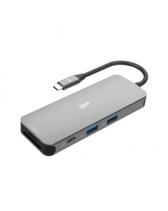 Докинг станция Silicon Power SR30 8 в 1 USB-C, HDMI 4K, USB 3.2, Ethernet Port, MicroSD слот