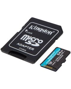 Флаш памети Kingston 64GB microSDXC Canvas Go Plus 170R A2 U3 V30 Card + ADP SDCG3/64GB