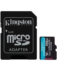 Флаш памети Kingston 256GB microSDXC Canvas Go Plus 170R A2 U3 V30 Card + ADP SDCG3/256GB
