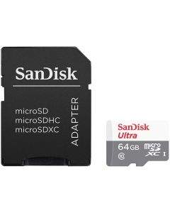 Флаш памети SanDisk Ultra microSDXC 64GB + SD Adapter 100MB/s Class 10 UHS-I SDSQUNR-064G-GN3MA