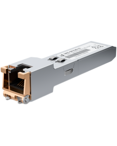 Трансийвър Ubiquiti UACC-CM-RJ45-1G SFP to RJ45 transceiver module that delivers 1 Gbps speed via a converted Ethernet connection. UACC-CM-RJ45-1G UACC-CM-RJ45-1G