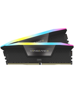 Memory Gaming Desktop CORSAIR VENGEANCE RGB DDR5 64GB (2x32GB) DDR5 6000 CL30-36-36-76 1.4V Std PMIC Intel XMP Memory- Black CMH64GX5M2B6000C30