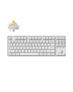 Геймърска механична клавиатура Keychron K8 Pro White QMK/VIA TKL K Pro(Hot Swappable) Banana Switch RGB Backlight Plastic Frame