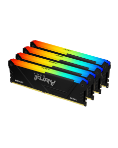 Памет Kingston FURY Beast Black RGB 64GB(4x16GB) DDR4 3200MHz CL16 1Rx8 KF432C16BB2AK4/64