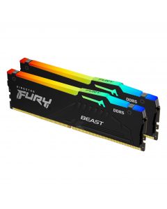 Памет Kingston FURY Beast Black RGB 32GB (2x16GB) DDR5 6000MHz CL30 KF560C30BBEAK2-32 - AMD Expo
