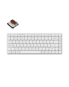 Геймърска механична клавиатура Keychron K3 Pro White QMK/VIA Gateron Low Profile Brown Switch, White Backlight