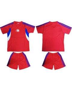 Детски екип за футбол/ волейбол/ хандбал фланелка с шорти червено, бяло и синьо 400116