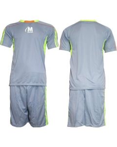 Екип за футбол/ волейбол/ хандбал фланелка с шорти сиво, ел. зелено и оранжево 400119