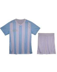 Екип за футбол/ волейбол/ хандбал фланелка с шорти - светло син с бяло рае MAXIMA 400138N