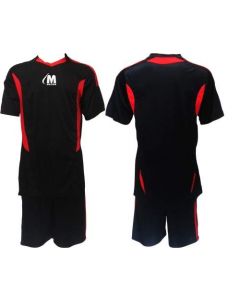 Екип за футбол/ волейбол/ хандбал, фланелка с шорти черно и червено 400168