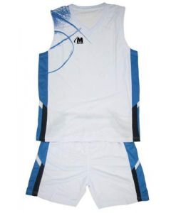 Баскетболен екип бял със синьо 400219