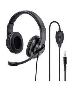 Слушалки с микрофон HAMA HS-P350, стерео, Y-адаптер, 3.5мм жак, Черен