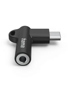 Адаптер Hama, USB-C – 3,5 mm жак, Aux, 90°, черен