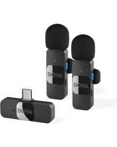 Безжична микрофонна система с ревер USB-C, BOYA BY-V20