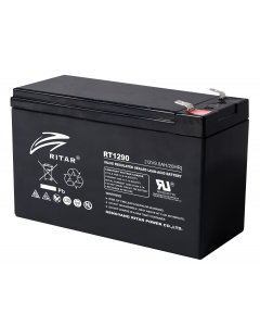 Оловна батерия RITAR, (RT1290) AGM, 12V, 9Ah, 151/ 65/ 94 mm, Терминал2