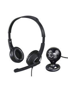 Комплект за стрийминг HAMA HS-P150, Слушалки с микрофон, Камера Spy Protect 720P, Черен