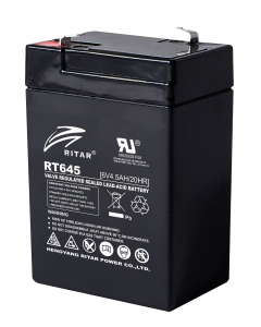 Оловна батерия RITAR, (RT645) AGM, 6V, 4.5Ah, 70/ 47/ 99mm, Терминал1