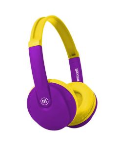Блутут детски слушалки Maxell KIDZ HP-BT350, Малък размер, Виолетов/Жълт