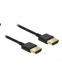 Кабел Delock  HDMI-A мъжко - HDMI-A мъжко,18 Gbit/s, 4K, 1 м, Черен