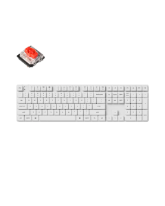 Геймърска механична клавиатура Keychron K5 Pro White QMK/VIA Full-Size Low-Profile Gateron Red Switches RGB Backlight