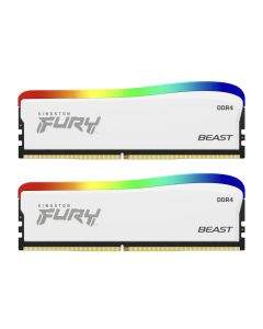 Памет Kingston FURY Beast White RGB 16GB(2x8GB) DDR4 PC4-25600 3200MHz CL16 KF432C16BWAK2/16