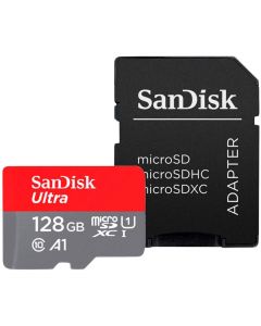 Карта памет SANDISK Ultra microSDXC, 128GB, A1, UHS-I, U1, Class 10, 140MB/s, Адаптер
