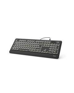 Клавиатура HAMA KC-550, подсветка, USB, с кабел, черен