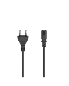 Захранващ кабел HAMA Euro Plug, 2-Pin(IEC C7) женско, 2.5 m, Черен