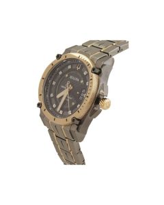 BULOVA Precisionist Rose Gold Tone Black Diamond Dial Watch 98D149