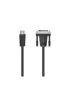 Кабел HAMA 205018, HDMI мъжко - DVI/D мъжко, 1.5 м, Екраниран, Черен