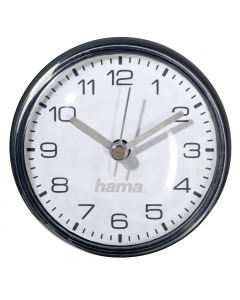 Часовник за баня Hama Mini, Ø7 cm, за стена, вендузи, Черен