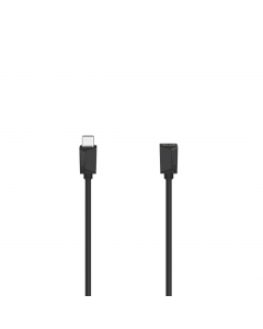 Удължителен кабел HAMA Full-Featured, USB-C женско - USB-C мъжко, 0.5 м, USB 3.2 Gen1, Черен
