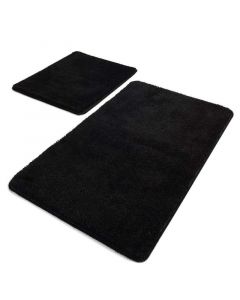 Комплект килими за баня Chilai Home 359CHL2333, 2 части, 100х60 см, Антибактериални, Акрил, Черен