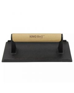 Чугунена преса за месо Kinghoff KH 1758, 21x10.8 cm, Дървена дръжка, Черен