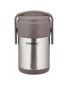 Термос за храна Kinghoff KH 4075, 3 контейнера, 1.5 литра, Двойни стени, Инокс
