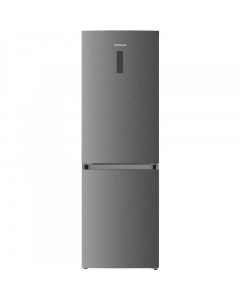Хладилник с фризер Finlux FBN290DXX, 238 kWh/г, 201+89 l, Клас E, Аларма за отворена врата, LED осветление в хладилната част, No Frost охлаждаща система, Инокс